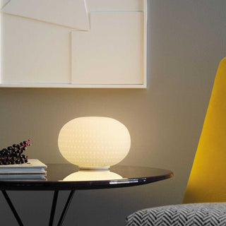 FontanaArte Bianca small white table lamp by Matti Klenell