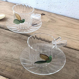 Ichendorf Greenwood coffee cup with saucer leaves - Buy now on ShopDecor - Discover the best products by ICHENDORF design