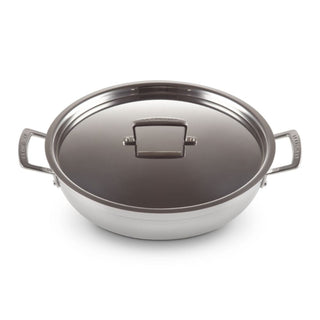 Le Creuset 3-ply Stainless Steel Non-Stick shallow casserole with lid diam. 30 cm. - Buy now on ShopDecor - Discover the best products by LECREUSET design