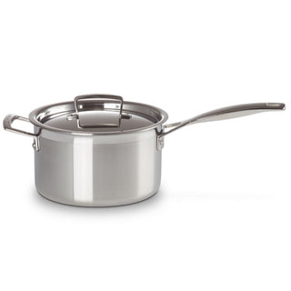 Le Creuset 3-ply Stainless Steel saucepan with lid 20 cm - Buy now on ShopDecor - Discover the best products by LECREUSET design