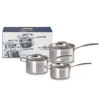 Le Creuset 3-ply Stainless Steel cookware set with lid Set 3 - Buy now on ShopDecor - Discover the best products by LECREUSET design
