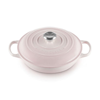 Le Creuset Signature cast iron shallow casserole Le Creuset Shell Pink 26 cm - Buy now on ShopDecor - Discover the best products by LECREUSET design