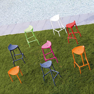 Pedrali Happy 490 plastic stool with seat H.75 cm. - Buy now on ShopDecor - Discover the best products by PEDRALI design