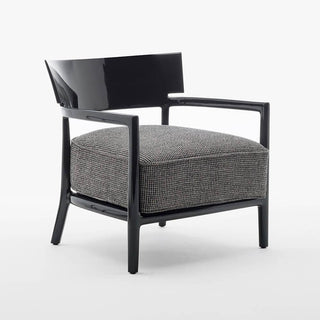 Kartell Cara black armchair with "fancy" black fabric cushion - Buy now on ShopDecor - Discover the best products by KARTELL design
