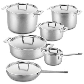 Mepra Attiva Vintage 12-piece cookware set pewter - Buy now on ShopDecor - Discover the best products by MEPRA design