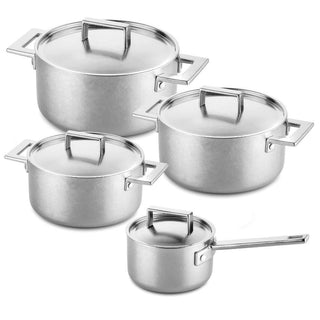 Mepra Attiva Vintage 8-piece cookware set pewter - Buy now on ShopDecor - Discover the best products by MEPRA design
