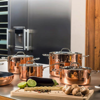 Mepra Toscana Copper casserole with lid diam. 20 cm. - Buy now on ShopDecor - Discover the best products by MEPRA design