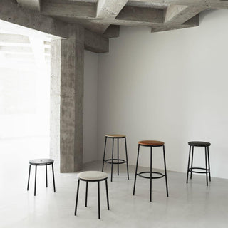 Normann Copenhagen Circa black steel stool with upholstery fabric seat h. 45 cm. - Buy now on ShopDecor - Discover the best products by NORMANN COPENHAGEN design