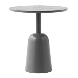 Normann Copenhagen Turn adjustable steel table diam. 55 cm. with ash top - Buy now on ShopDecor - Discover the best products by NORMANN COPENHAGEN design