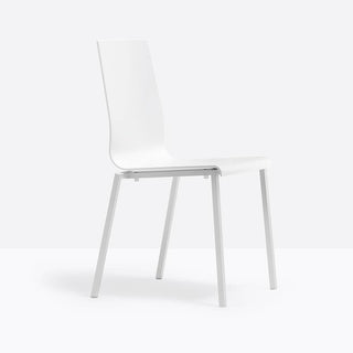 Pedrali Kuadra 1101 white chair with chromed steel legs - Buy now on ShopDecor - Discover the best products by PEDRALI design
