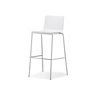 Pedrali Kuadra 1116 stool with chromed legs and seat H.77 cm. - Buy now on ShopDecor - Discover the best products by PEDRALI design