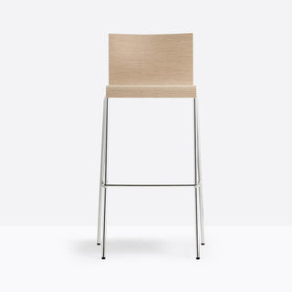 Pedrali Kuadra 1336 stackable wooden stool with seat H.77 cm. - Buy now on ShopDecor - Discover the best products by PEDRALI design