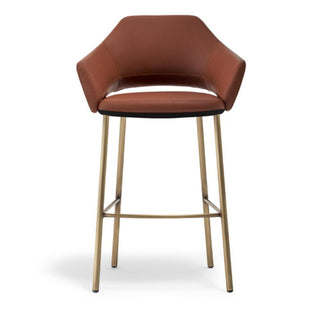 Pedrali Vic Metal 648/2 padded stool in leather seat H.75 cm. - Buy now on ShopDecor - Discover the best products by PEDRALI design