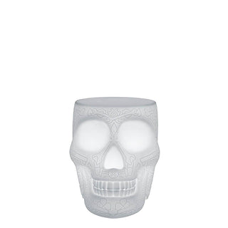 Qeeboo Mexico stool and sidetable in the shape of a skull outdoor LED - Buy now on ShopDecor - Discover the best products by QEEBOO design